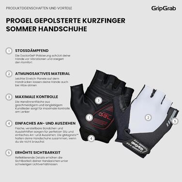 Велосипедні рукавички GripGrab ProGel 4мм з DoctorGel, без пальців, гелеві, літні, для велоспорту