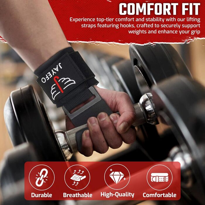 Набори гаків для тяги та ремені для важкої атлетики Jayefo - гаки для підтягувань, ремені для чоловіків, чорний, стандартний розмір