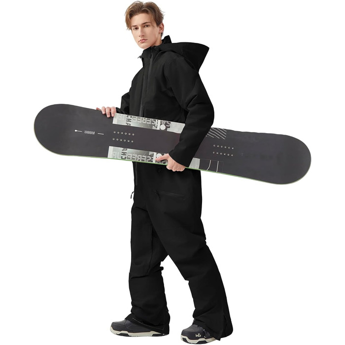 Жіночий комбінезон HOUZONIY для сноуборду та катання на лижах, теплий гірськолижний костюм, XXL, чорний