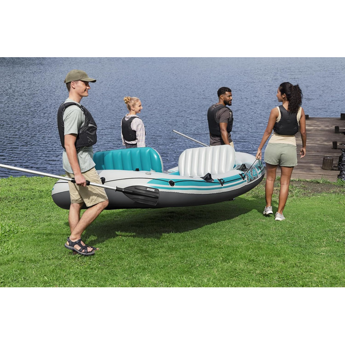 Надувний човен Bestway Hydro Force Adventure Elite X4 для 4 осіб, 315x165x41.5 см, з веслами та насосом