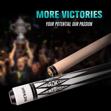 Набір для більярду Pathline PLN Billardqueue-Set, 147,3 см, канадський клен, кейс, білий/зелений