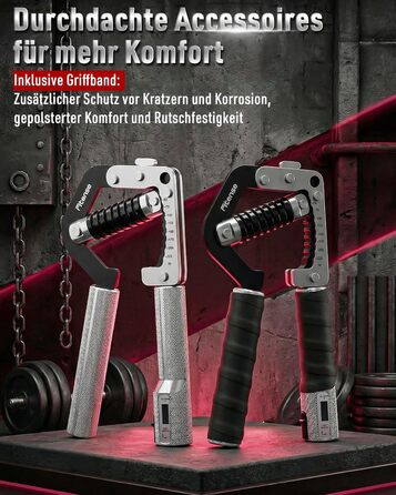 Еспандер для рук та кистей Fitense Handtrainer (50-225LB) - тренажер для розвитку сили хвату, регульований, срібний