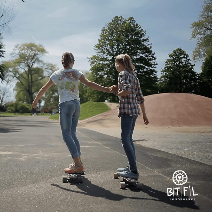 Longboard BTFL MAYA для дітей від 5 років з підшипниками ABEC 9, Drop Through Cruiser, скейтборд для початківців та досвідчених райдерів, фрірайд та для вулиць