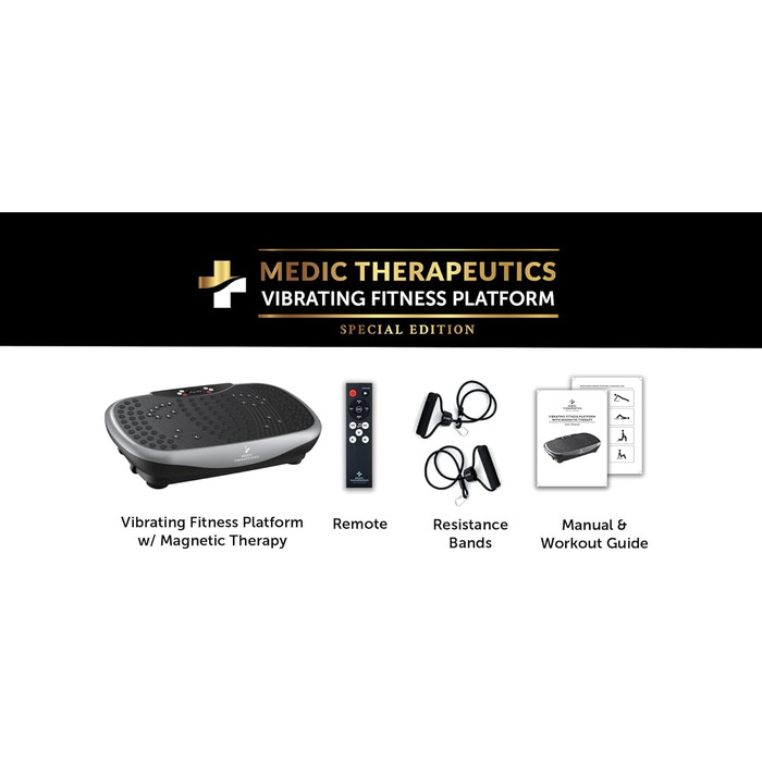 Вібраційна платформа Medic Therapeutics, чорна, для фітнесу та реабілітації