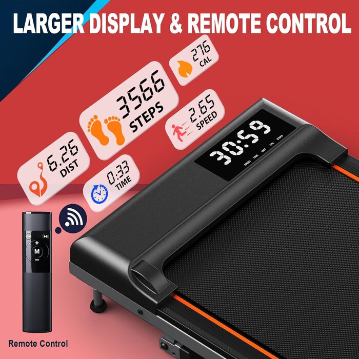 Бігова доріжка для дому Walking Pad з LED-дисплеєм, 2-в-1 для ходьби та бігу, пульт ДК, мотор 2.25HP, швидкість 1-6 км/год, гарантія 2 роки