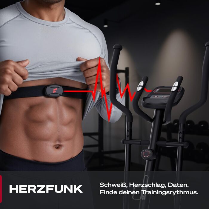 Пульсометр Sportstech з Bluetooth ANT+ для бігу, велотренувань та фітнесу. Водостійкий, до 350 годин роботи, сумісний з Wahoo, Polar та Sportstech Live