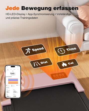 Бігова доріжка Superun Walking Pad для дому та офісу, максимальна вага 159 кг, з режимом тренувань, мобільним додатком та віртуальними трасами, безшумна