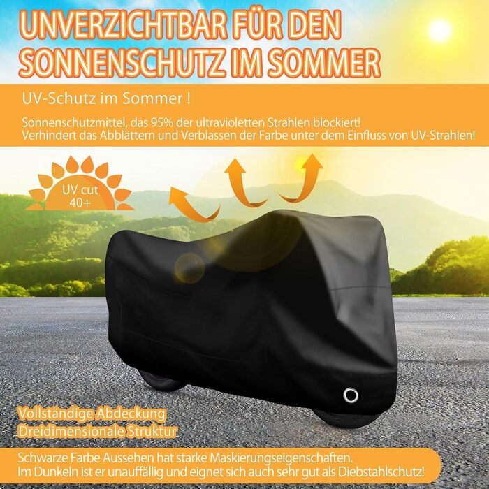 Водонепроникна накидка для мотоцикла LIHAO - захист від зими та вологи (245x105x125 см)