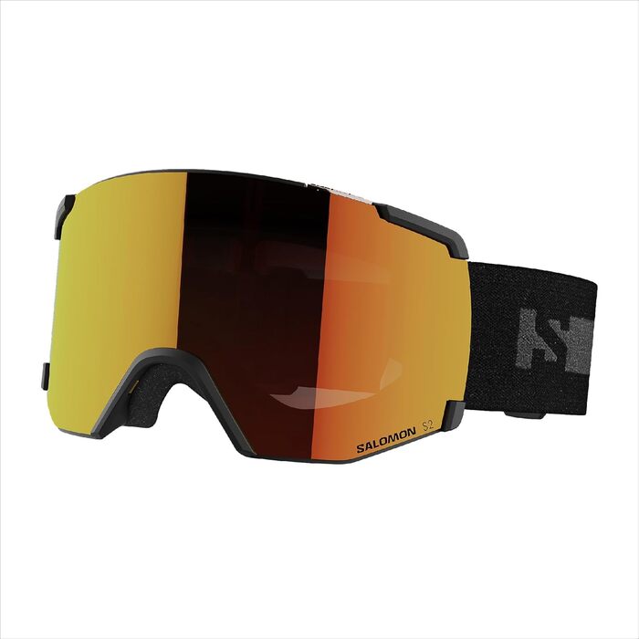 Унісекс лижна маска Salomon S/View, чорна, розширене поле зору, антифог, для сноуборду та гірськолижного спорту