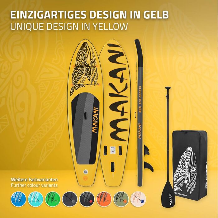 Надувна SUP-дошка ECD Germany 305–380 см, до 150 кг, комплект із веслом і сидінням для каяка