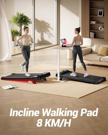 Walking Pad CURSOR з регулюванням нахилу, 8/12 км/год, складаний біговий килимок для дому, дистанційне керування