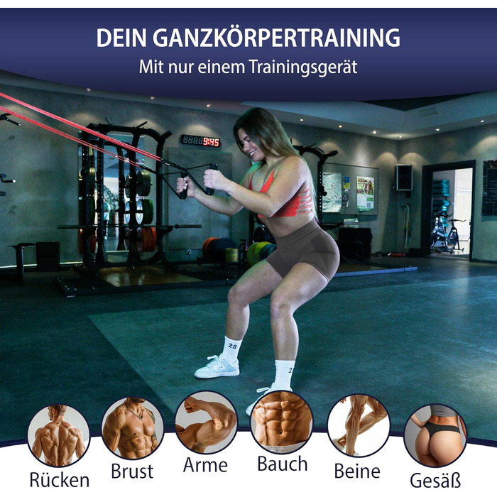 Резистентні стрічки POWERFUL-X з анкером для дверей та ручками, фітнес-стрічки для силових тренувань, йоги та фізіотерапії