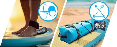 Надувний SUP-борд Soke Aquasurf 275x76x12 см - комплект з насосом, веслом, стропом та рюкзаком. Максимальне навантаження 85 кг