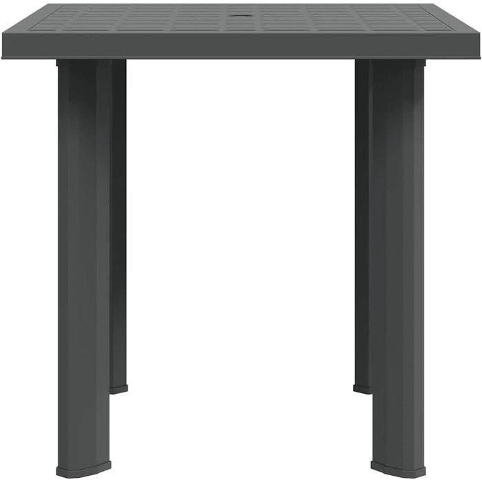 Садовий стіл vidaXL 101x68x72 см, пластиковий, чорний, з отвором для парасольки - для балкона та саду