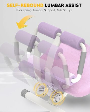 Тренажер для пресу GuuG: компактний складний фітнес-тренажер для дому, фітнес-обладнання для пресу, абдомінальна машина, для чоловіків та жінок, фіолетовий