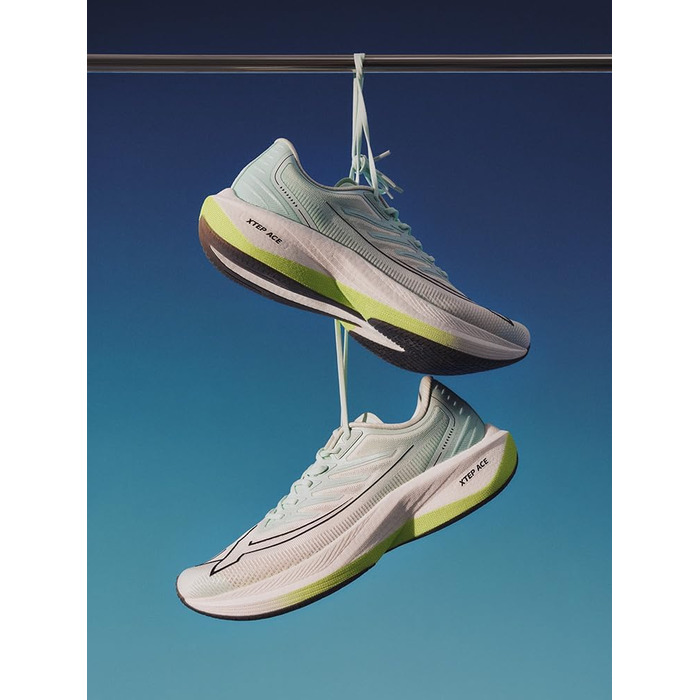 Чоловічі бігові кросівки XTEP One-Piece літні, сітка, дихаючі, з амортизацією, для спорту, тестування, розмір 41 EU, колір: зелений, білий