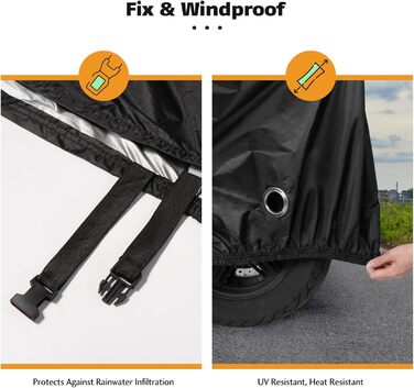 Водонепроникна мотоциклетна накривка Brencco, 210D поліестер, 245x105x125 см