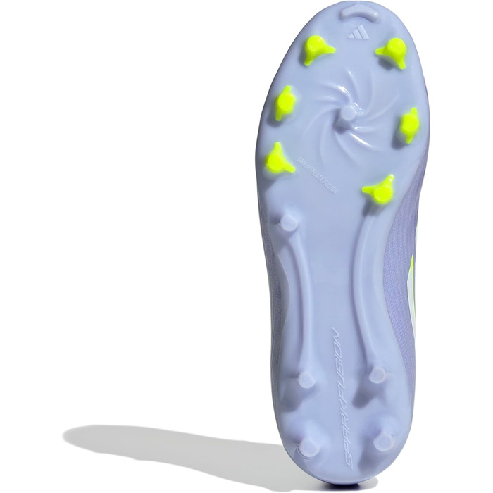 Дитячі футбольні бутси adidas F50 SPARKFUSION League W для штучного та твердого покриття, розмір 31.5 EU, фіолетовий, лимонний, пурпурний кольори