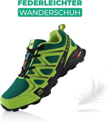 Трекінгові черевики для жінок та чоловіків, трекінгові та бігові черевики, дихаючі, 36 EU, зелені