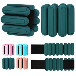 Регульовані вантажні манжети на зап'ястя та кісточки, комплект 2 шт (по 0,5 кг), преміум-силіконові браслети, підходять для йоги, пілатесу, домашнього фітнесу, танців, плавання, бігу, кардіо, силових тренувань, зелені