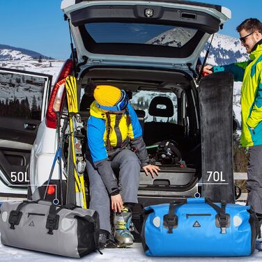 Водонепроникний рюкзак Dry Bag 50L | Сумка-мішок для подорожей, кемпінгу, SUP, каякінгу, блакитний