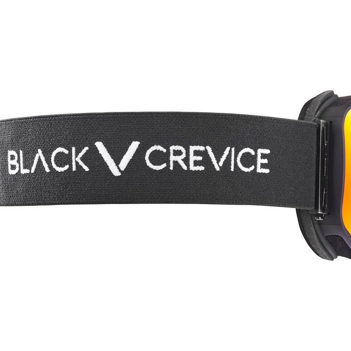 Лижна маска Black Crevice для дорослих, унісекс, сферичні лінзи, чорна з червоним дзеркальним покриттям