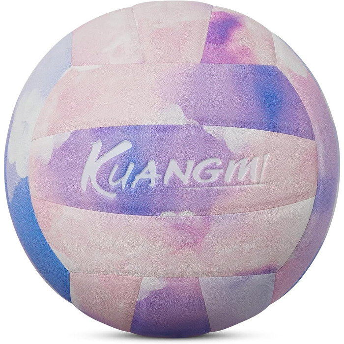 Волейбольний м'яч Kuangmi Weicher, розмір 5, для занять у приміщенні та на вулиці, тренування, пляжний волейбол для початківців, підлітків та дорослих (Marshmallow)