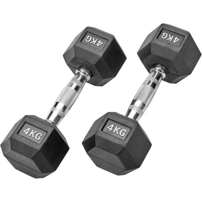 Гумовані гантелі Hexagon Studio 8 кг (2×4 кг), чорні