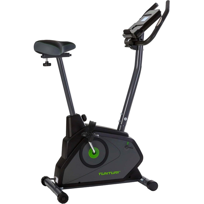 Велотренажер Tunturi Cardio Fit E30 з магнітною системою, LCD-дисплеєм, датчиками пульсу та тримачем для планшета, домашній ергометр для фітнесу