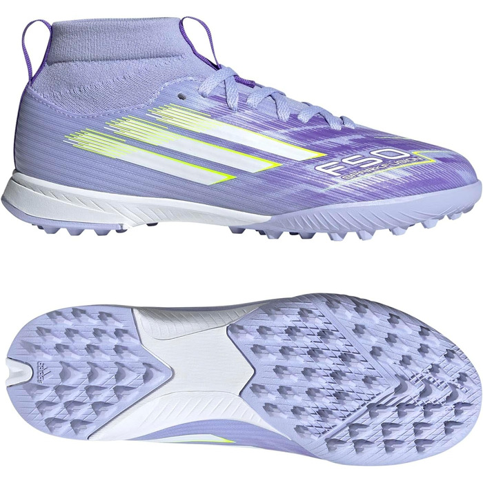 Дитячі футбольні бутси Adidas F50 SPARKFUSION League W Mid Turf - Violet Tone, Lucid Lemon, Purple Rush, 37 1/3 EU
