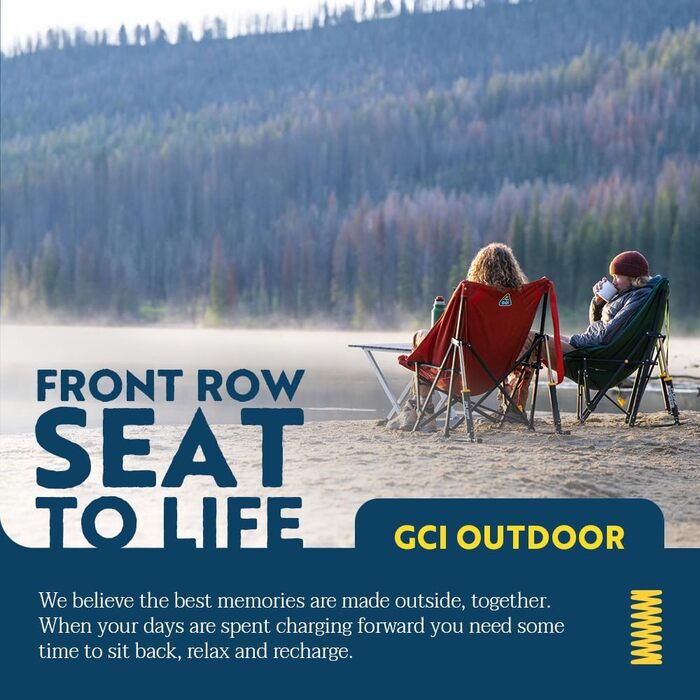 Зручне крісло-гойдалка GCI Outdoor Kickback для відпочинку на природі, Heathered Indigo (Terra)