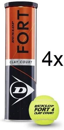 Тенісні м'ячі Dunlop Fort Clay Court 4 шт. - офіційні змагальні м'ячі для гри на глині