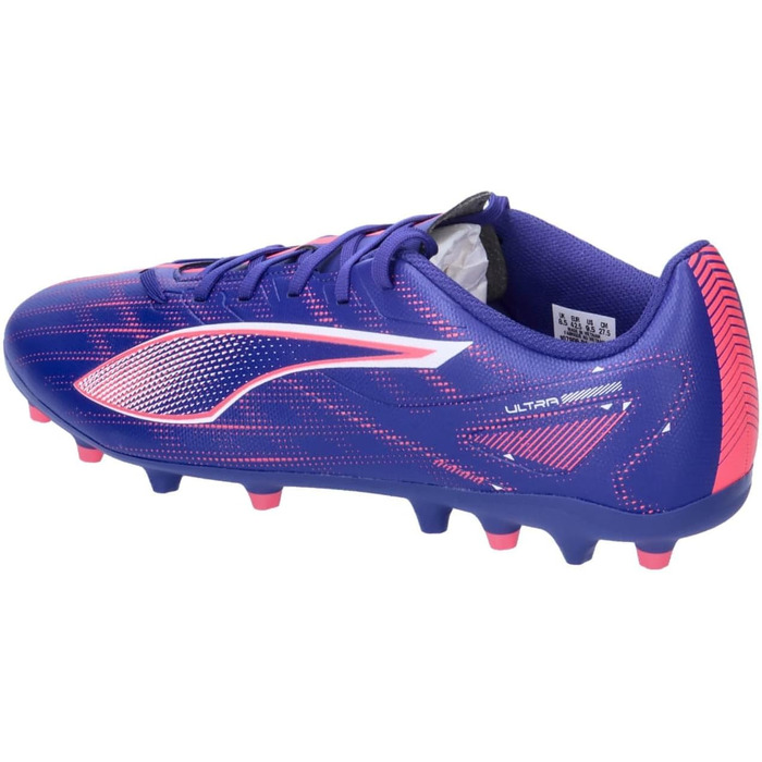 Кросівки футбольні PUMA Ultra 5 Play Mg для гри на твердих поверхнях, 43 EU, Lapis Lazuli/Puma White/Sunset Glow