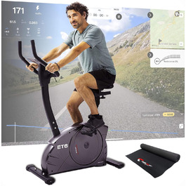 Ергометр Christopeit Sport ET 6, 24 рівня, до 150 кг, 12 кг магнітна система, LCD-дисплей, домашній тренажер