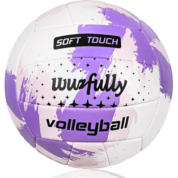Волейбольний м'яч Wuzfully Kinder Soft Touch для пляжу та залу, розмір 5, фіолетовий