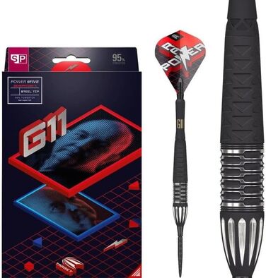 Дротики для дартсу Target Phil Taylor Gen 11 Power 9-Five Swiss Point, 95% вольфрам, 22/24/26 г, професійний набір гравця