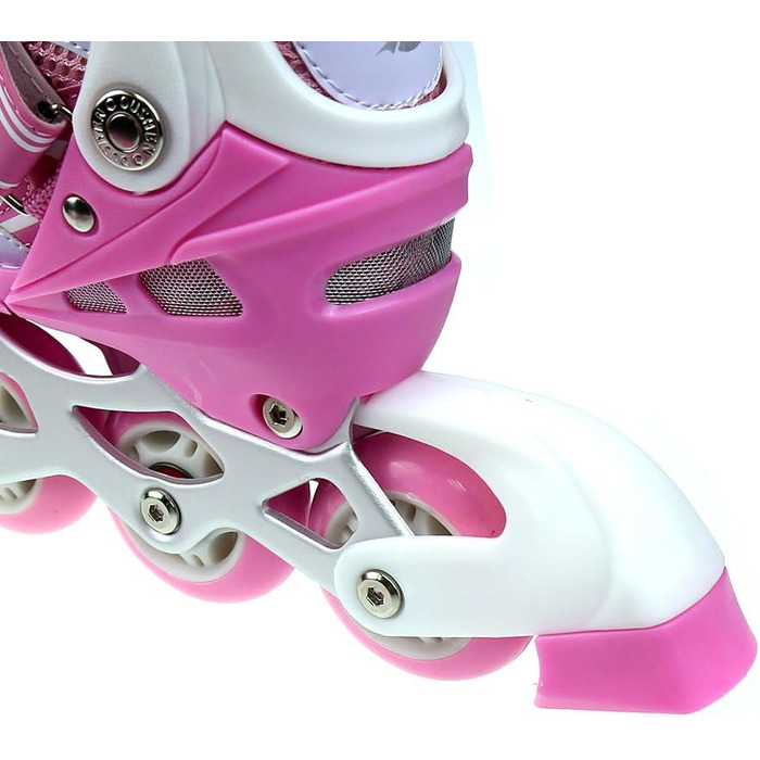 Дитячі ролики Supfine – зручні ролики з підсвічуванням, регульовані розміри 31-38, для дівчаток та хлопчиків (рожеві, S:31-34)