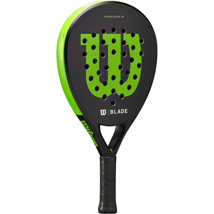 Дитяча падель-ракетка Wilson Blade Junior v2, скловолокно, 300 г, 439 см², чорна/неонова зелена