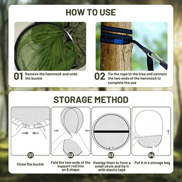 Гамак Ultraleicht Outdoor з москітною сіткою, для кемпінгу та подорожей, 300 кг, дихаючий, швидковисихаючий