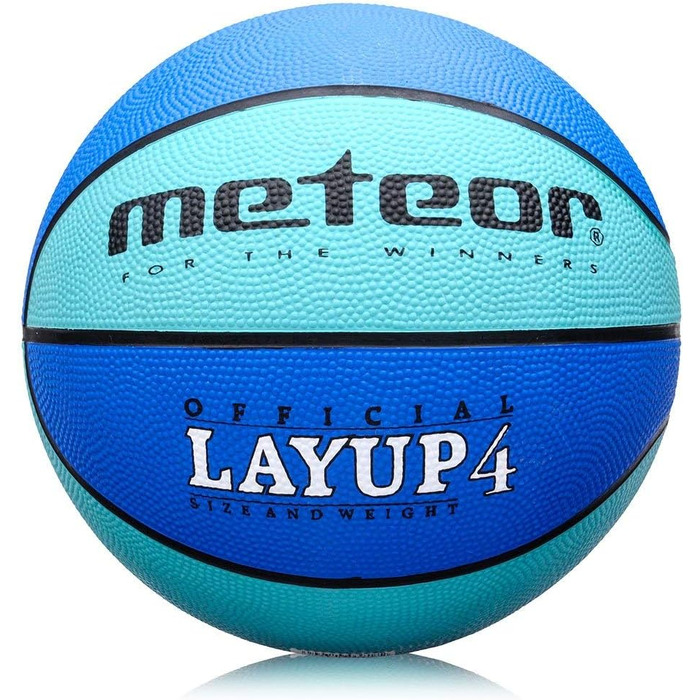 Дитячий баскетбольний м'яч meteor Layup Kinder Mini для дітей 4-8 років, розмір #4, синій — м'який тренувальний м'яч для навчання