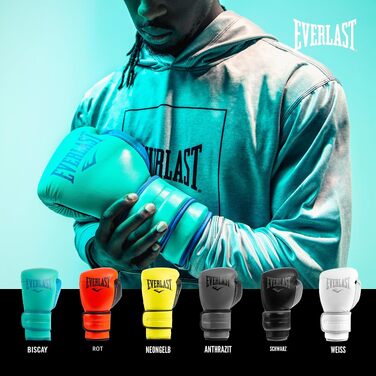 Боксерські рукавички Everlast Powerlock 2R для тренувань, спарингу та груші, 14oz, колір вугільний (Charcoal)