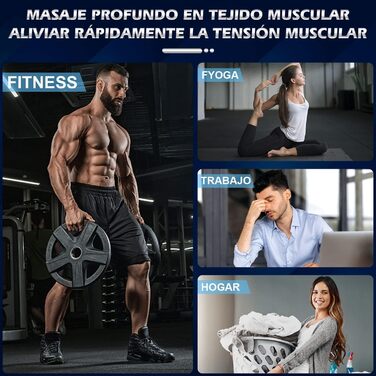 Масажер для м'язів: електричний масажний пістолет з 8 насадок та 30 швидкостями до 4800 об/хв (сріблясто-сірий)