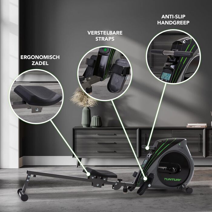 Гребний тренажер Tunturi Cardio Fit R20 для дому, складаний, компактний