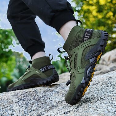 Туризм: Трекінгові черевики VTASQ для чоловіків та жінок - легкі, дихаючі, антиковзні, для хайкінгу та трейлраннінгу (40 EU, Зелений)