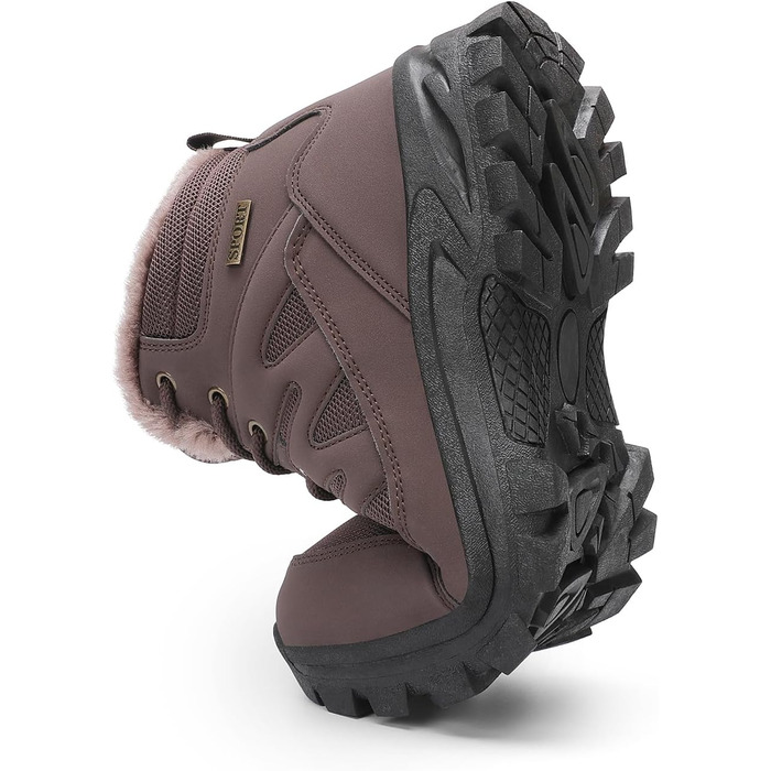 Чоловічі зимові черевики FLARUT: теплі, водонепроникні, для хайкінгу та трекінгу (колір: темно-коричневий, розмір: 39 EU)