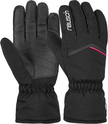 Жіночі лижні рукавички Reusch Marisa, вітрозахисні, дихаючі, чорні/білі/рожеві