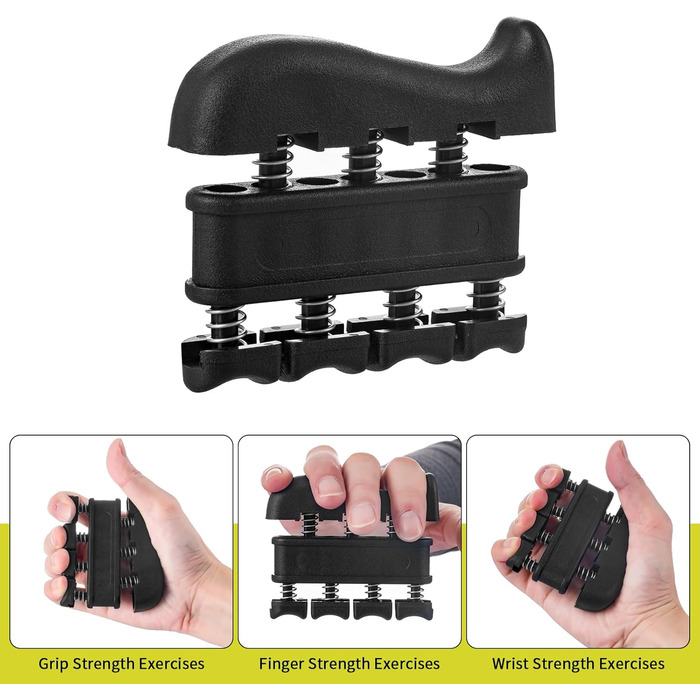 Набір для тренування сили хвата (7 шт.): регульовані тренажери зап'ястя, сумка для зберігання, розтягувач пальців, тренажер зап'ястя, кільце для тренувань та куля для зняття стресу
