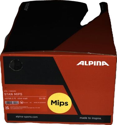 Велосипедний шолом ALPINA STAN MIPS для дорослих, олива матова, 55-59 см, легкий, захист MIPS, вентиляція, з сіткою від комах