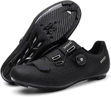 Велосипедні черевики для чоловіків та жінок, MTB, шосейні, для катання по вулицях, дихаючі, Outdoor, Indoor, Spin, Mountainbike, Sneaker, Camoblau, Класичний чорний колір (39 EU)