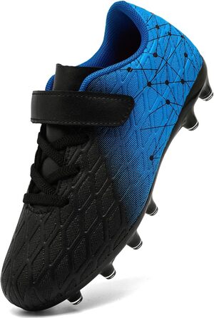Дитячі футбольні бутси DimaiGlobal з шипами для хлопчиків та дівчаток. Зал, штучний газон, фрістайл, футзал. Професійне тренування. 33 EU, чорний/синій